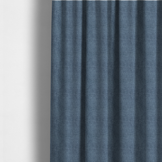Lima Plain Smooth Textured Chenille In Dark Blue Colour Upholstery Fabric CTR-2441 - Made To Measure Curtains