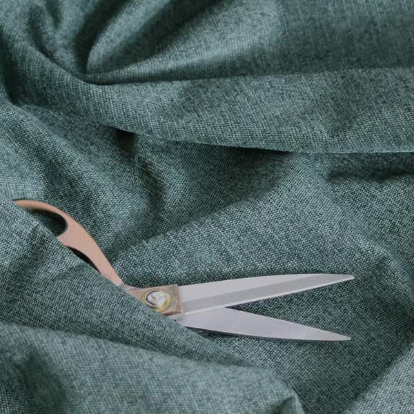 Lima Plain Smooth Textured Chenille In Dark Green Colour Upholstery Fabric CTR-2442