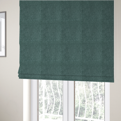 Lima Plain Smooth Textured Chenille In Dark Green Colour Upholstery Fabric CTR-2442 - Roman Blinds