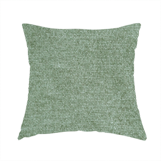 Lima Plain Smooth Textured Chenille In Green Colour Upholstery Fabric CTR-2443 - Handmade Cushions