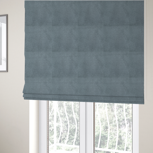 Lima Plain Smooth Textured Chenille In Grey Colour Upholstery Fabric CTR-2444 - Roman Blinds