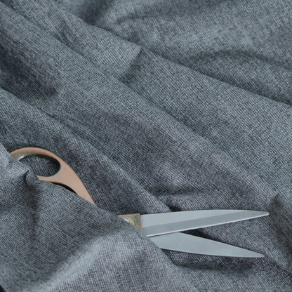 Lima Plain Smooth Textured Chenille In Dark Grey Colour Upholstery Fabric CTR-2445