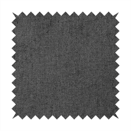 Lima Plain Smooth Textured Chenille In Black Colour Upholstery Fabric CTR-2446