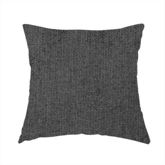Lima Plain Smooth Textured Chenille In Black Colour Upholstery Fabric CTR-2446 - Handmade Cushions