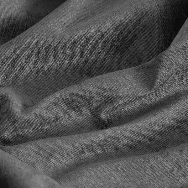 Lima Plain Smooth Textured Chenille In Black Colour Upholstery Fabric CTR-2446