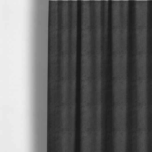 Lima Plain Smooth Textured Chenille In Black Colour Upholstery Fabric CTR-2446 - Made To Measure Curtains