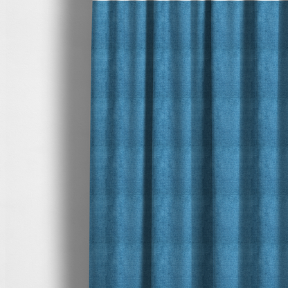 Lima Plain Smooth Textured Chenille In Blue Colour Upholstery Fabric CTR-2447 - Made To Measure Curtains