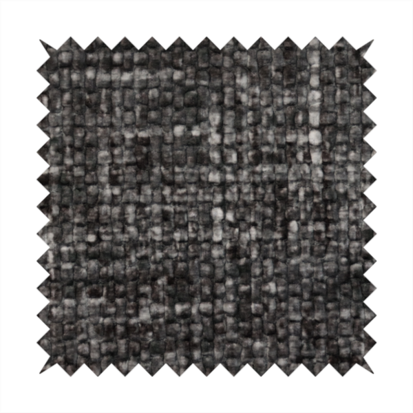 Parson Soft Velour Printed Weave Effect Upholstery Fabric Dark Grey Colour CTR-2448