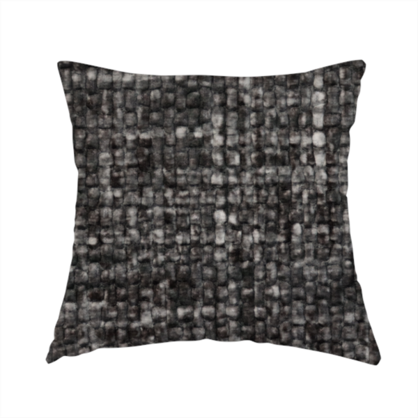 Parson Soft Velour Printed Weave Effect Upholstery Fabric Dark Grey Colour CTR-2448 - Handmade Cushions