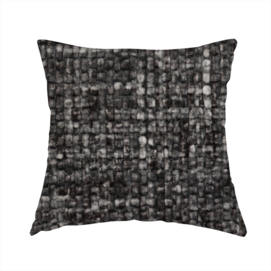 Parson Soft Velour Printed Weave Effect Upholstery Fabric Dark Grey Colour CTR-2448 - Handmade Cushions