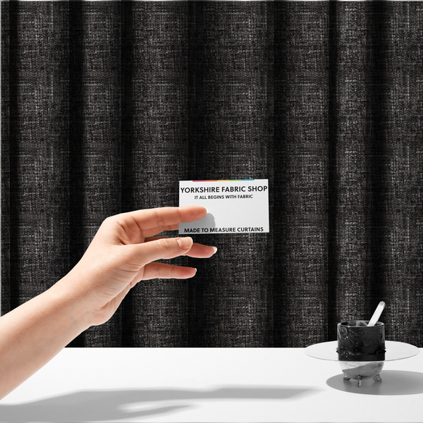 Parson Soft Velour Printed Weave Effect Upholstery Fabric Dark Grey Colour CTR-2448 - Made To Measure Curtains