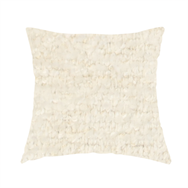 Seoul Boucle Upholstery Fabric Bright White Colour CTR-2449 - Handmade Cushions
