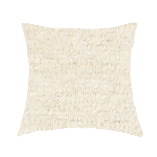 Seoul Boucle Upholstery Fabric Bright White Colour CTR-2449 - Handmade Cushions