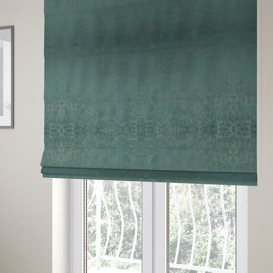 Brooklyn Marble Pattern Velvet Teal Upholstery Fabric CTR-2450 - Roman Blinds