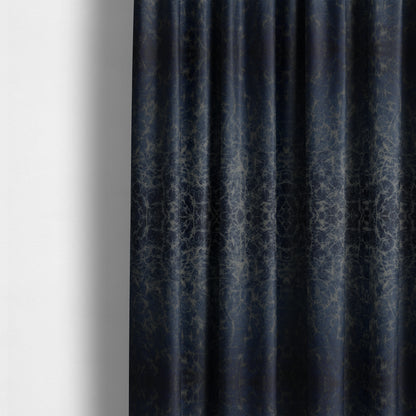 Brooklyn Marble Pattern Velvet Navy Blue Upholstery Fabric CTR-2452 - Made To Measure Curtains