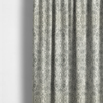 Istanbul Range Of Faint Paisley Pattern In Black Colour Furnishing Fabric CTR-246 - Made To Measure Curtains