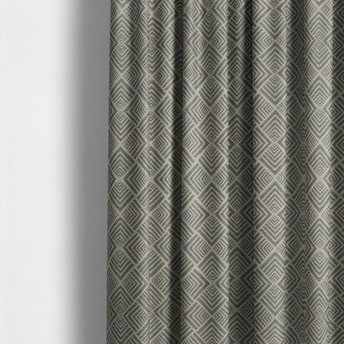 Bahija Geometric Uniformed Pattern Grey Colour Upholstery Fabric CTR-2474 - Made To Measure Curtains