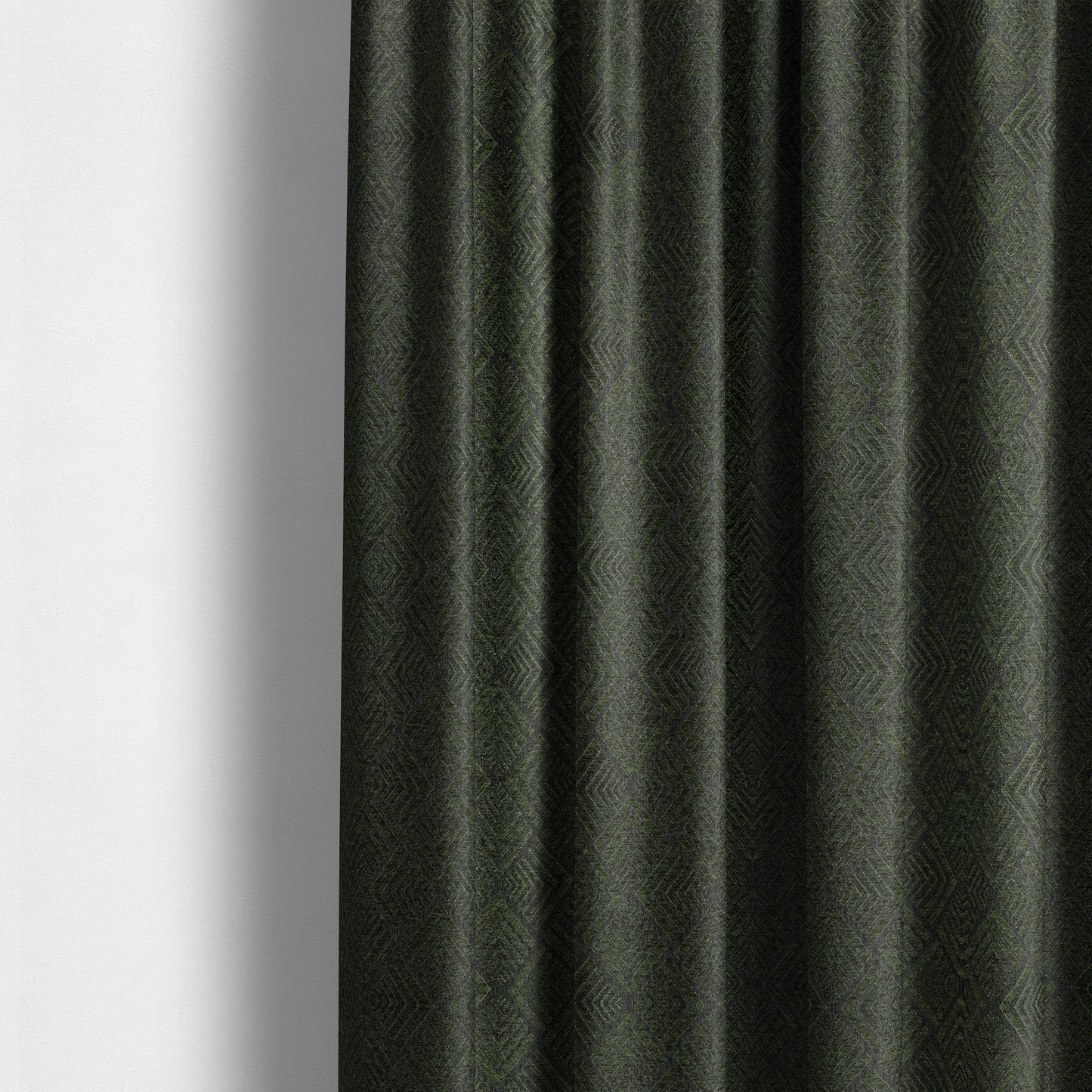 Bahija Geometric Uniformed Pattern Black Green Colour Upholstery Fabric CTR-2478 - Made To Measure Curtains