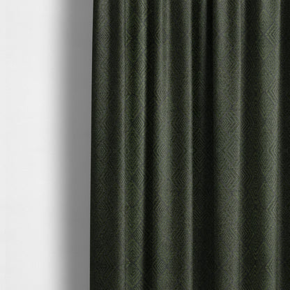 Bahija Geometric Uniformed Pattern Black Green Colour Upholstery Fabric CTR-2478 - Made To Measure Curtains