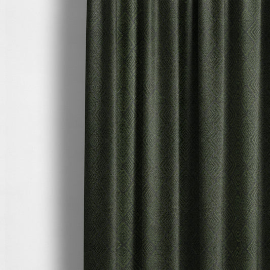 Bahija Geometric Uniformed Pattern Black Green Colour Upholstery Fabric CTR-2478 - Made To Measure Curtains