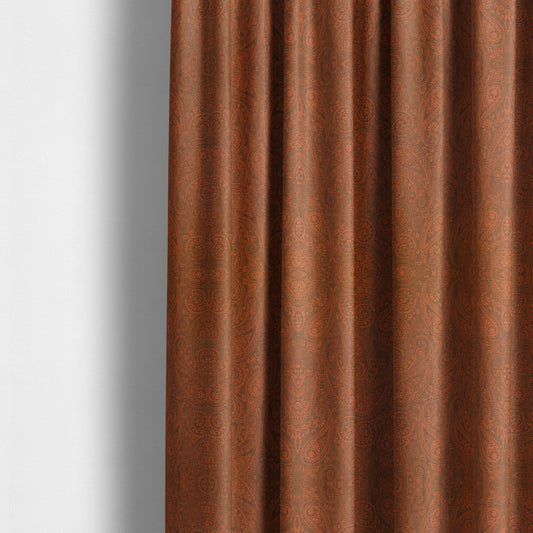 Istanbul Range Of Faint Paisley Pattern In Bronze Orange Colour Furnishing Fabric CTR-248 - Made To Measure Curtains