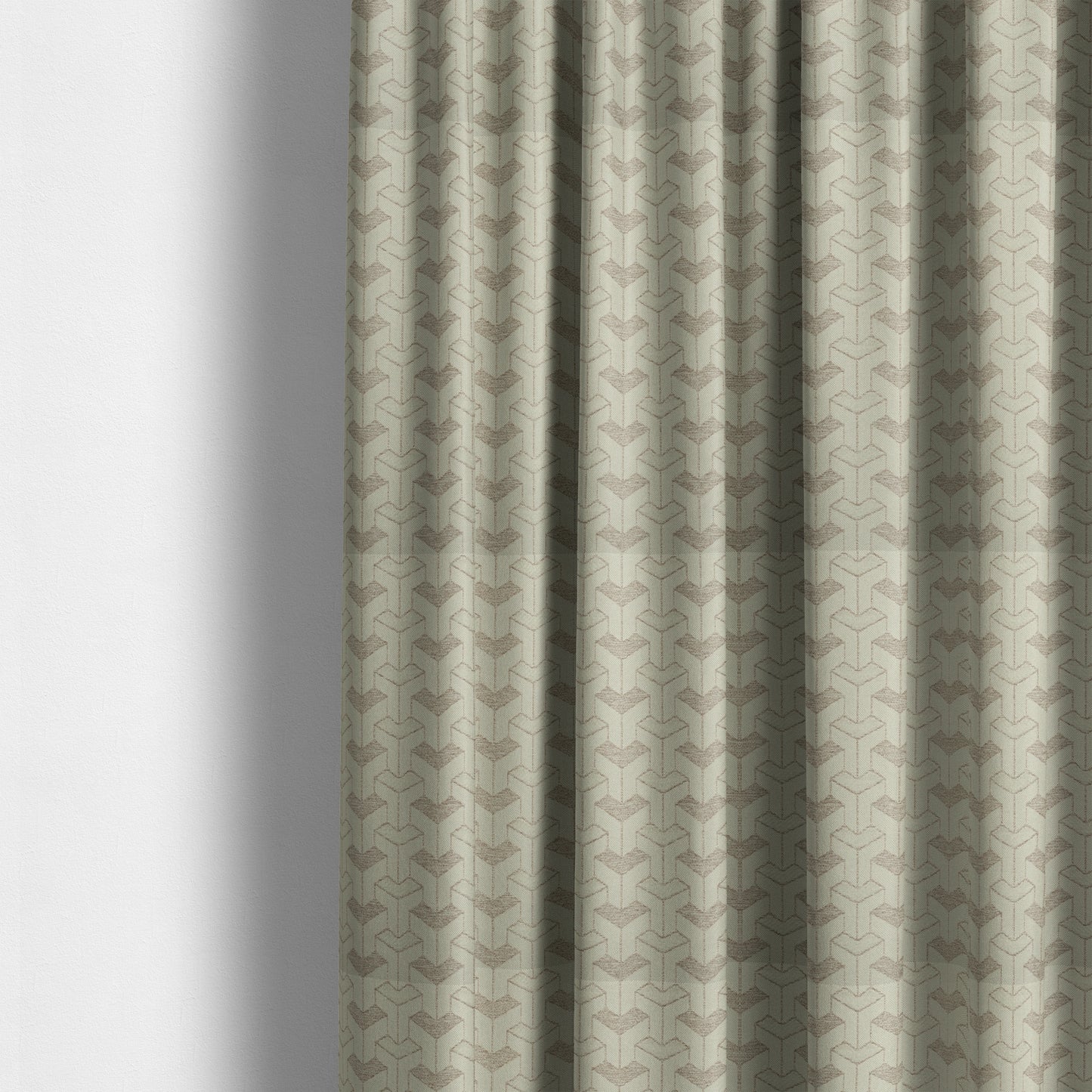 Baha Geometric Key Pattern Cream Beige Colour Upholstery Fabric CTR-2480 - Made To Measure Curtains