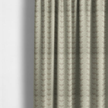 Baha Geometric Key Pattern Cream Beige Colour Upholstery Fabric CTR-2480 - Made To Measure Curtains