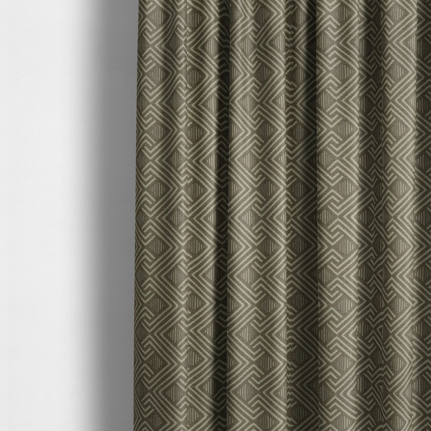 Erina Geometric Patterned Weave Brown Colour Upholstery Fabric CTR-2498 - Made To Measure Curtains