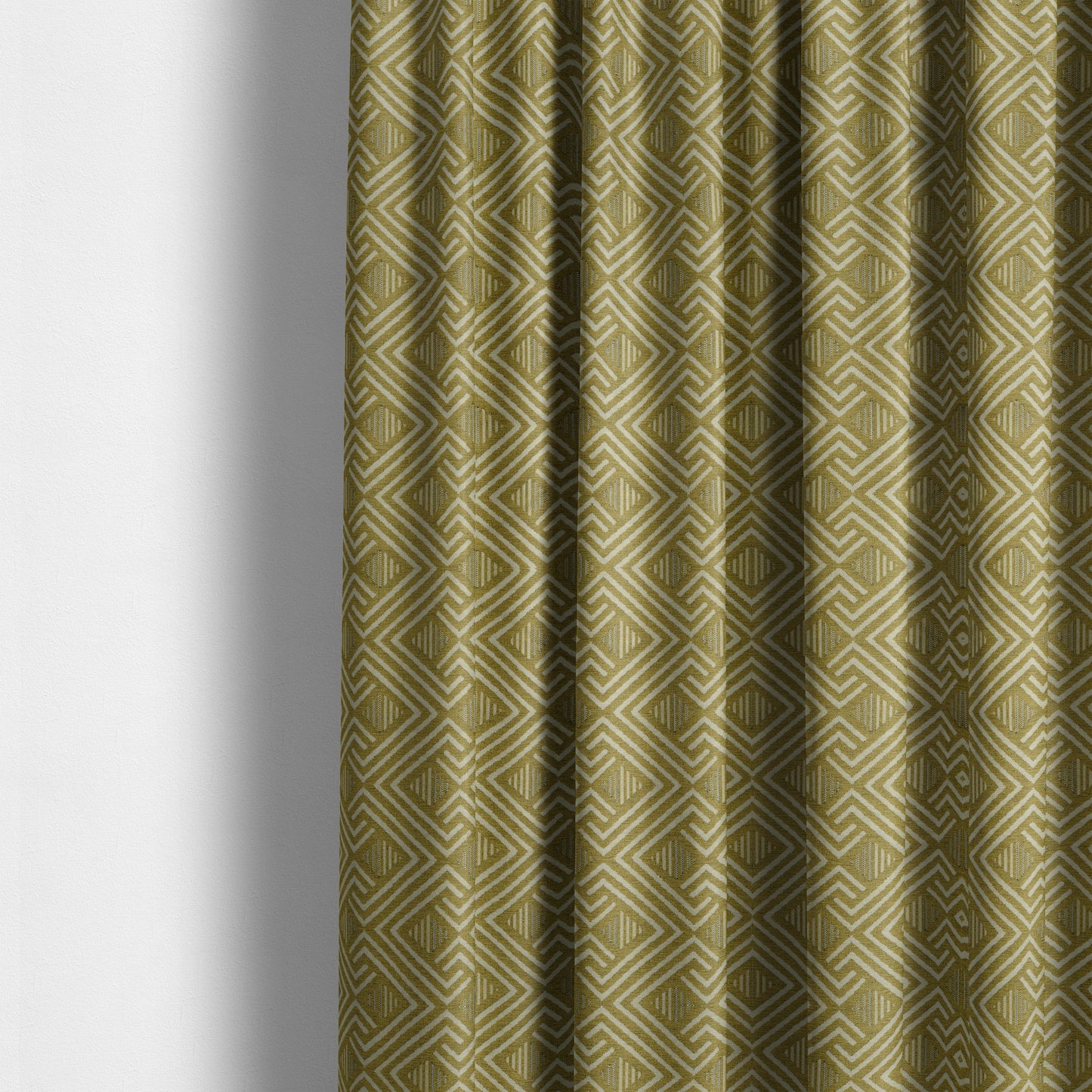 Erina Geometric Patterned Weave Yellow Colour Upholstery Fabric CTR-2501 - Made To Measure Curtains