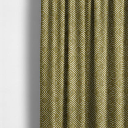 Erina Geometric Patterned Weave Yellow Colour Upholstery Fabric CTR-2501 - Made To Measure Curtains