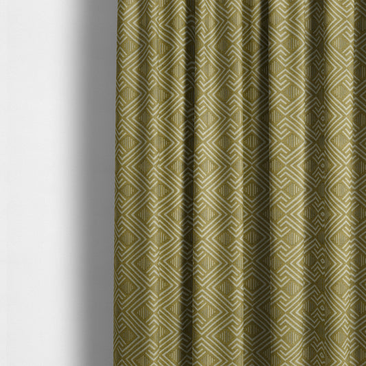 Erina Geometric Patterned Weave Yellow Colour Upholstery Fabric CTR-2501 - Made To Measure Curtains