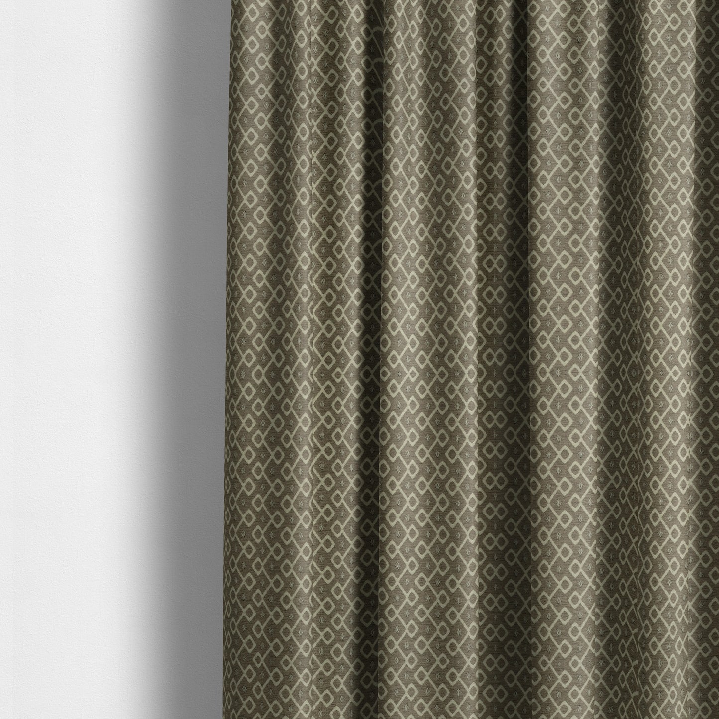 Erum Geometric Patterned Weave Brown Colour Upholstery Fabric CTR-2505 - Made To Measure Curtains