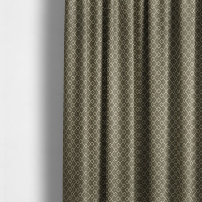 Erum Geometric Patterned Weave Brown Colour Upholstery Fabric CTR-2505 - Made To Measure Curtains