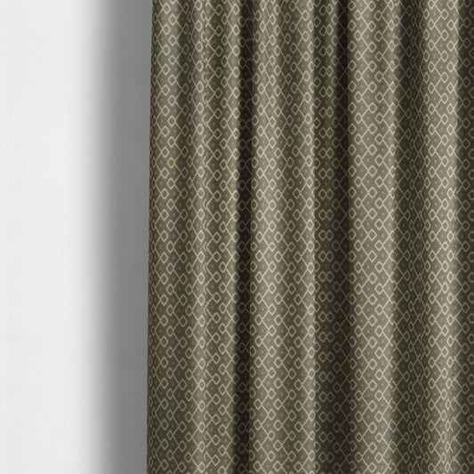 Erum Geometric Patterned Weave Brown Colour Upholstery Fabric CTR-2505 - Made To Measure Curtains