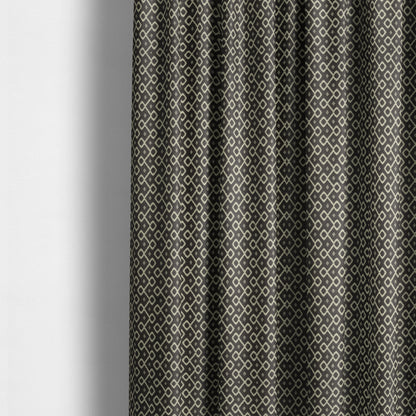 Erum Geometric Patterned Weave Grey Colour Upholstery Fabric CTR-2506 - Made To Measure Curtains