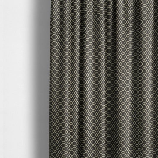 Erum Geometric Patterned Weave Grey Colour Upholstery Fabric CTR-2506 - Made To Measure Curtains