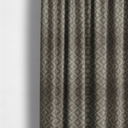 Paradise Geometric Pattern In Brown Upholstery Fabric CTR-2516 - Made To Measure Curtains