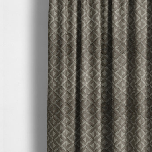 Paradise Geometric Pattern In Brown Upholstery Fabric CTR-2516 - Made To Measure Curtains