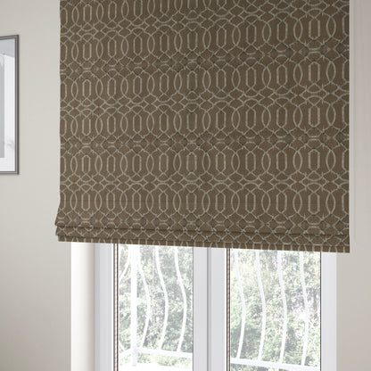 Paradise Trellis Pattern In Brown Upholstery Fabric CTR-2517 - Roman Blinds