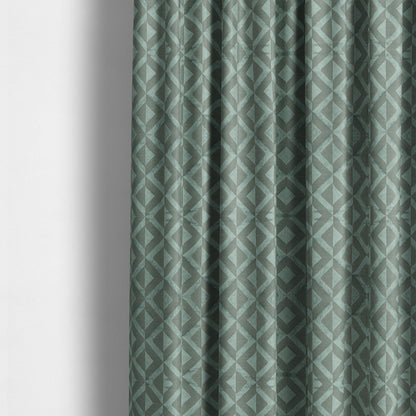 Paradise Geometric Pattern In Green Upholstery Fabric CTR-2519 - Made To Measure Curtains