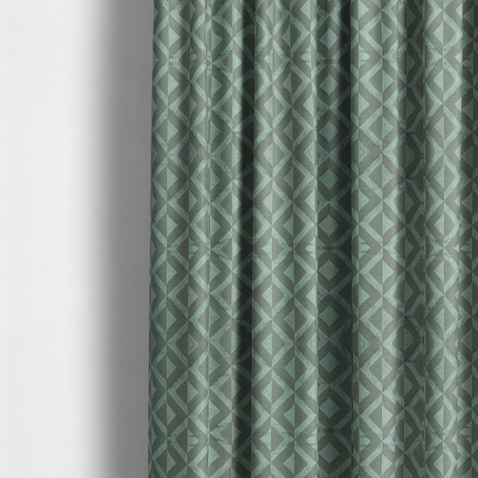 Paradise Geometric Pattern In Green Upholstery Fabric CTR-2519 - Made To Measure Curtains