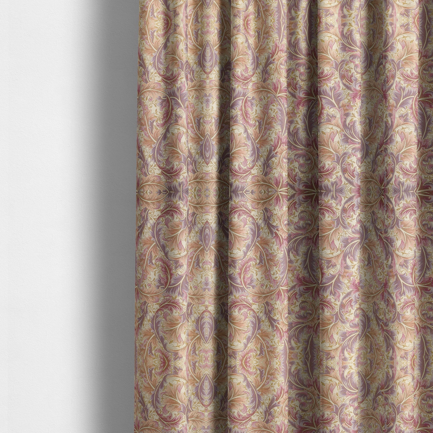 Colarto Collection Purple Lilac Colour In Floral Pattern Chenille Furnishing Fabric CTR-252 - Made To Measure Curtains