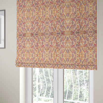 Colarto Collection Purple Lilac Colour In Floral Pattern Chenille Furnishing Fabric CTR-252 - Roman Blinds