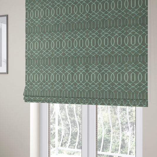 Paradise Trellis Pattern In Green Upholstery Fabric CTR-2520 - Roman Blinds