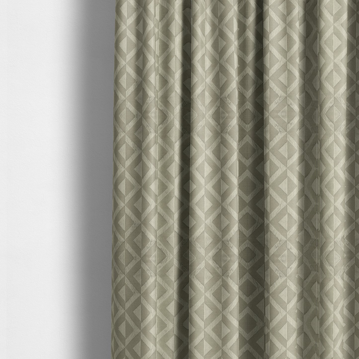 Paradise Geometric Pattern In Beige Upholstery Fabric CTR-2522 - Made To Measure Curtains