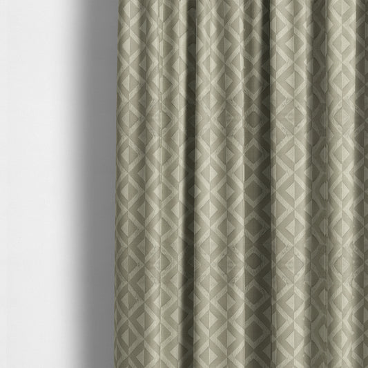 Paradise Geometric Pattern In Beige Upholstery Fabric CTR-2522 - Made To Measure Curtains