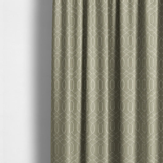 Paradise Trellis Pattern In Beige Upholstery Fabric CTR-2523 - Made To Measure Curtains