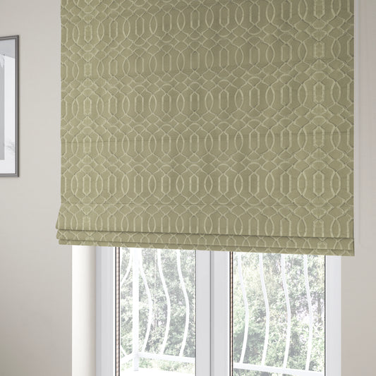 Paradise Trellis Pattern In Beige Upholstery Fabric CTR-2523 - Roman Blinds