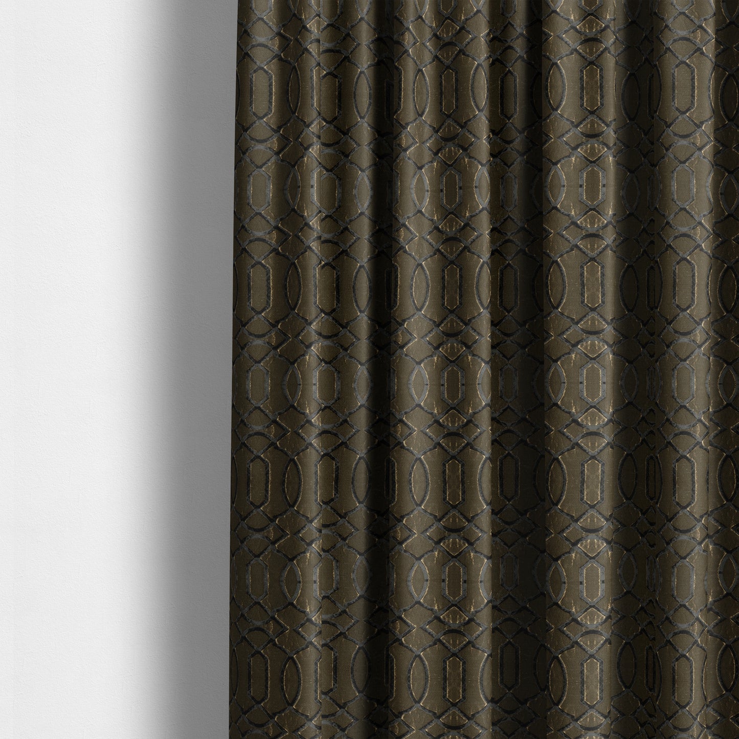 Paradise Trellis Pattern In Black Upholstery Fabric CTR-2526 - Made To Measure Curtains