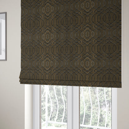 Paradise Trellis Pattern In Black Upholstery Fabric CTR-2526 - Roman Blinds